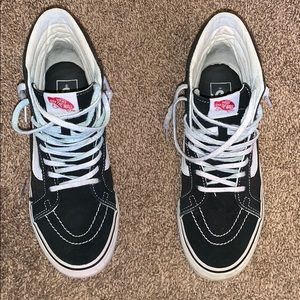 High Top Black Vans 8.5 Women 7 Men